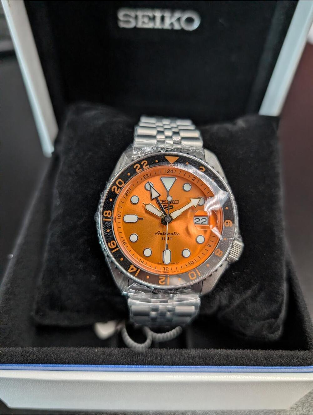 Seiko 5 Sports GMT SSK005K1 Orange Dial Automatic 42.5mm Men’s Watch